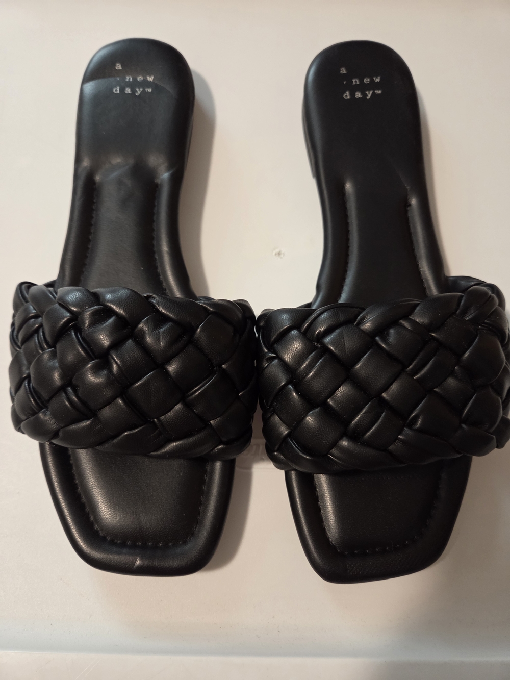 a new day Black Braided Slide Sandals - Women's